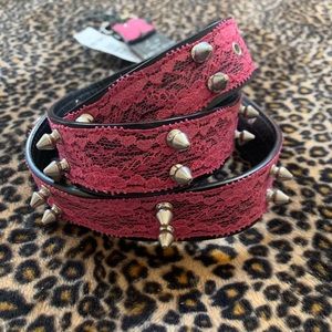 Hot Topic lace and spikes belt